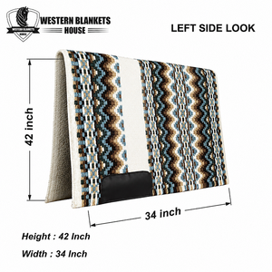 Western Blankets House Western Saddle Pad Cotton Fleece Lined 42x34 Inch Riding <b>Equestrian</b> Patterned Design - Product Image 3