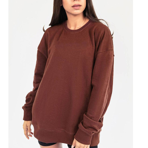 Custom Brown Minimalist Sweatshirts Wholesale Unisex Crew Neck Pullover Fleece Apparel Private Label Hoodies Factory Direct - Product Image 3