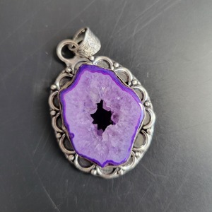 Colgantes de Ágata Druzy de Piedras Preciosas Naturales de Última Tendencia, Collar de Regalo, Colgante de Cristal Geodas de Calidad Premium, Regalo de Proveedor Mayorista - Product Image 3