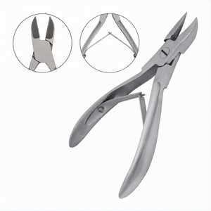 Coupe-ongles en acier inoxydable à double ressort, lame incurvée pointue, ouverture large, portable, pour ongles incarnés et acryliques - Product Image 1