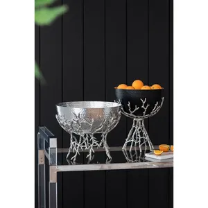 Juego de Tazones Decorativos Modernos Ecológicos de Cerámica con Diseño de Ramas para Frutas y Bocadillos, Estilo Glam, Acabado Pulido Hecho a Mano - Product Image 2