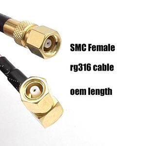 SMC hembra ángulo recto a SMC hembra recto RG316 antena PVC Coaxial Cable adaptador RF extensión módulo inalámbrico - Product Image 2