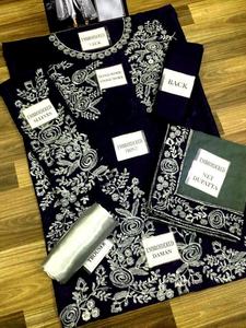 Vestido de seda negro, paquistaní/indio, con trabajo manual y bordado, alta calidad, oferta, 2023 - Product Image 2