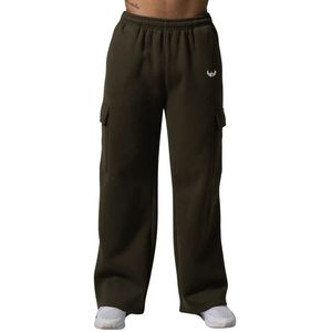 Men's Olive Green Cargo Sweatpants Loose Fit Fleece Jogger Pants Utility Pocket Workout Gym Training Casual Activewear - Product Image 1