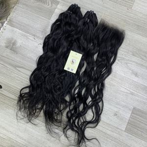 Extensiones de Cabello Humano Vietnamita de Alta Calidad, Color Negro Natural, Ondulado, Doble Trama, Genius Weft - Product Image 6