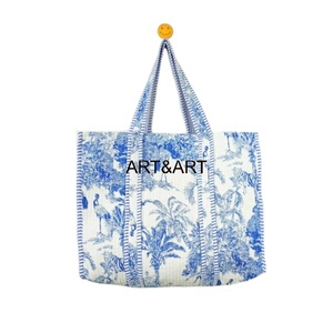 Sac fourre-tout matelassé en coton de haute qualité pour femme bohème sac à bandoulière écologique lavable imprimé floral personnalisable tout - Product Image 1
