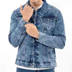 Veste en jean pour homme Solid Traders, denim foncé, 100% coton, respirante, séchage rapide, écologique, vêtement d'hiver - Product Image 1