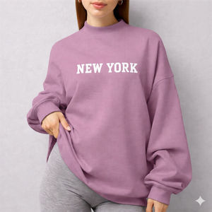 Sweat-shirt à col haut pour femme, conçu avec un tissu en polaire doux et une silhouette moderne, parfait pour un usage quotidien décontracté. - Product Image 5
