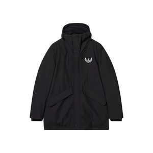 Mens Black <b>Waterproof</b> Hooded <b>Winter</b> <b>Jacket</b> Full Zip Windproof Thermal Outdoor Rainproof Longline Sportswear Coat - Product Image 2