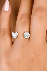 Anillo de compromiso Toi Et Moi con pavé abierto, banda apilable personalizada de oro macizo de 14k 18k con diamante redondo cultivado en laboratorio para mujer, venta al por mayor - Product Image 4