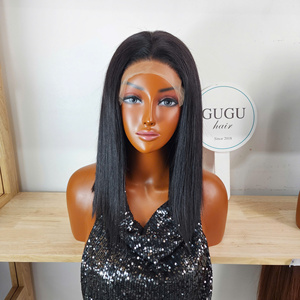 Perruques Gugu Hair Vietnam coupées droites, lisses comme des baguettes, 14 pouces, en cheveux vierges vietnamiens pour femmes, avec fermeture en dentelle 5x5 sans colle - Product Image 3