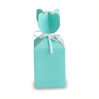 Individuell Bedruckte Tulpenförmige Papier-Süßigkeitenverpackung Großhandel Umweltfreundliche Geschenkbox mit Schleife für Hochzeiten Kleine Geschenkbox Lieferant Fabrik