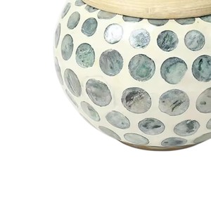 <b>Mother</b> Of Pearl Jars <b>Mother</b> Of Pearl Box Exquisite Handmade Seashell Mosaic Organizer Container For Premium Gift Setup - Product Image 3