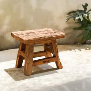 Taburete de madera maciza hecho a mano por artesanos para sala de estar, cocina, balcón, decoración tradicional para el hogar. - Product Image 2