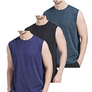 เสื้อกล้ามผู้ชายระบายอากาศได้ดี สีพื้น คอกลม สวมใส่สบาย เหมาะสำหรับออกกำลังกายและใช้ในชีวิตประจำวัน ผลิตจากผ้าโพลีเอสเตอร์ถัก - Product Image 3