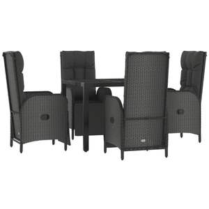Conjunto de comedor de jardín mediano en ratán sintético negro - Product Image 3