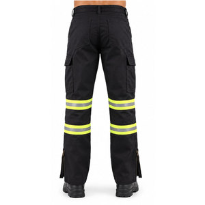 Pantalon de travail réfléchissant noir 100 % coton pour homme, personnalisable avec logo, pantalon cargo pour la construction et les mines - Product Image 3