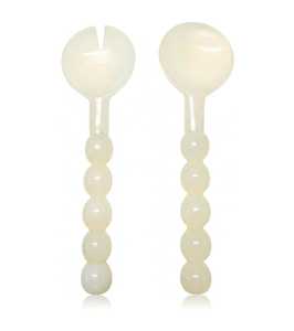 Juego de Cucharas y Tenedores para Ensalada de Resina Verde de Lujo, Diseño Único, Calidad Excepcional, Mango Corto - Product Image 2