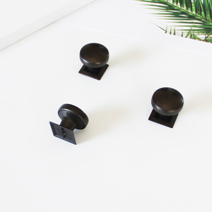 OEM Modern Matte <b>Black</b> Zinc Alloy Cabinet <b>Knob</b> Square Base Round Handle for Kitchen Dining Room Bathroom Hardware Products - Product Image 3