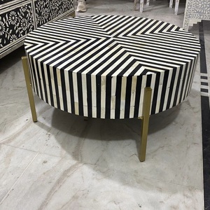 ILAHI's Bone Inlay <b>Table</b> Modern Design Agate Detailing <b>Storage</b> Portable Home Furniture - Product Image 2
