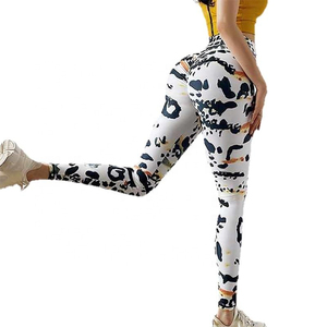 Leggings sans couture respirants en tricot taille mi-haute pour femmes, contrôle du ventre, pantalon de yoga imprimé par sublimation, fitness - Product Image 1
