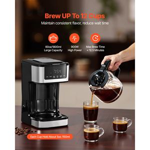 Macchina per Caffè Elettrica Programmabile con Schermo Touch, 12 Tazze, Funzione Mantenimento Calore 4 Ore, Sistema di Preparazione Doppio - Product Image 4