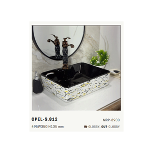อ่างล้างหน้าเซรามิกแบบวางบนเคาน์เตอร์สีขาวด้าน Opel 803 สำหรับติดตั้งในห้องน้ำสไตล์โมเดิร์นสุดหรู - Product Image 4