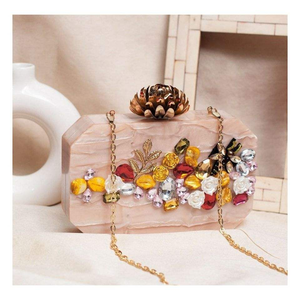 Creative Luxury Eco-Friendly Resin Clutch Bag Handmade Waterproof Women's Fashion Lining Sculpted Diamonds Art MODEL - Product Image 5