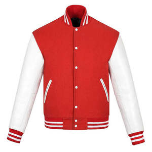 Veste universitaire en cuir de haute qualité pour homme, respirante, manches longues, avec logo brodé en chenille. - Product Image 1