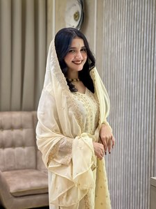 Ensemble de costume en faux georgette à sequins, prix d'usine, fournisseur de vêtements islamiques modestes - Product Image 2