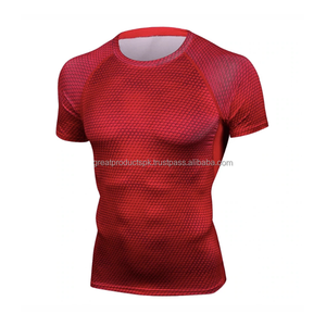 T-shirts de plongée personnalisés à Sublimation, pièces, Logo imprimé manches courtes, coupe ajustée, pour le Surf, la natation, protection anti-odeur - Product Image 2
