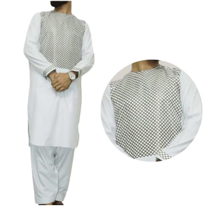 Vêtement ethnique afghan traditionnel pour homme, shalwar kameez long, broderie machine de couleur blanche, haute qualité, robe Kuchi afghane. - Product Image 2