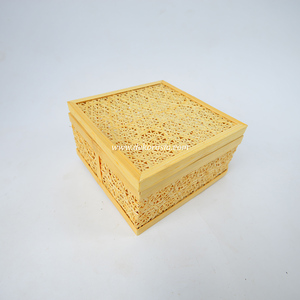 Cesta Cuadrada de Bambú Natural Hecha a Mano con Tapa, Estilo Antiguo, para Almacenamiento de Alimentos - Product Image 5
