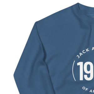 Sweat-shirt unisexe bleu indigo à col rond, avec motif brodé circulaire, en polaire, à manches longues, vêtement décontracté et tendance - Product Image 3