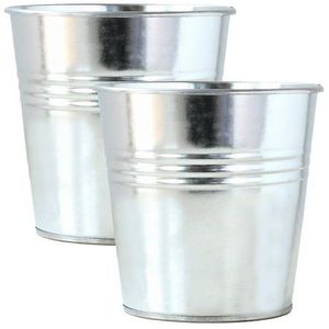 Decorative Garden Small <b>Tree</b> <b>Planter</b> Flower Pot Natural Finished Metal Galvanized Cylinder <b>Planters</b>, Set of 3 - Product Image 4