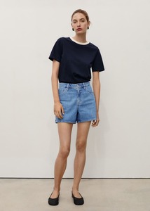 OEM 2026 Wholesale Women's High Waisted Straight Cotton <b>Denim</b> Shorts <b>Stretch</b> Pockets Casual Summer Daily Wear Eco-Friendly Quick - Product Image 2
