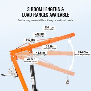 Elevador de grúa de camioneta hidráulica de 500 libras, producto de grúas de camión de elevación giratoria de 360 grados - Product Image 4