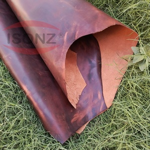 Cuir de vachette biologique pleine fleur Crazy Horse, huilé, ciré, bicolore, personnalisé, pour sacs, chaussures et ceintures - Product Image 1