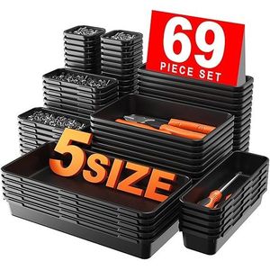 Set di 69 Pezzi Organizzatori per Cassette degli Attrezzi in 5 Misure, Divisori di Grandi Dimensioni per un'Efficiente Organizzazione - Product Image 1