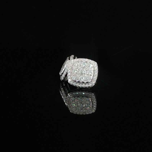Bague carrée Moissanite Iced Out, bijou de mode pour homme, style Hip Hop de luxe, audacieuse et brillante, cadeau idéal - Product Image 4