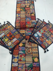 Handmade Embroidered Luxury Traditional Eco-Friendly Bohemian Place Mats Set Floral Plant 100% Cotton Anti-Slip <b>Table</b> <b>Runner</b> - Product Image 1