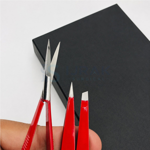 Pince à épiler professionnelle en acier inoxydable, colorée, à pointe oblique, lot de 4, étui inclus, étiquette privée personnalisée, pince à épiler écologique - Product Image 3