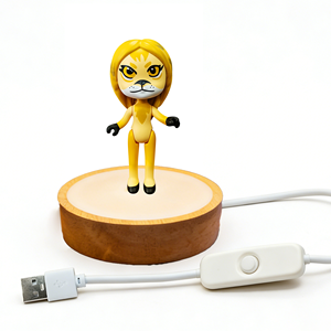 Lámpara LED Nocturna 3D con Forma de León, Cable USB Tipo A, Control de un Botón, 2700K, Luz Blanca Cálida Suave, Tamaño Pequeño, Decoración para Dormitorio, Regalo - Product Image 1