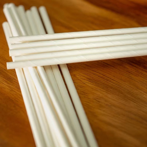 Pajitas de Fibra de Papel Ecológicas Desechables Qualitec PFSI - Envueltas Individualmente, Libres de Plástico, Resistentes al Calor - Product Image 1