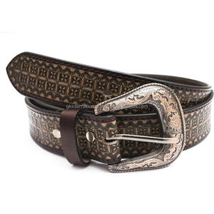 Cinturón de cuero para herramientas de mano con relieve pesado, hebilla antigua occidental hecha a medida, cinturón de herramientas de cuero de moda para hombres de alta calidad - Product Image 4