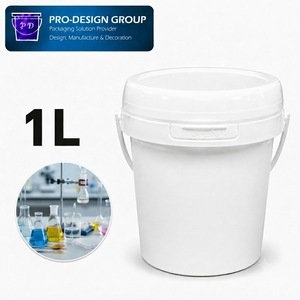 1L Plastic Resin <b>Bucket</b> <b>with</b> Flat <b>Lid</b> for Resin Packaging, Leak-Proof Round Container - Product Image 1