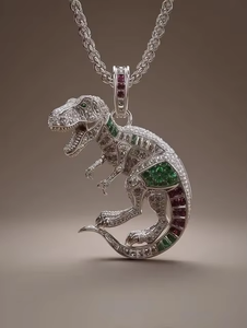 Iced Out Dinosaur Pendant Hip Hop Pendant VVS Moissanite Pendant Custom Rapper Bling Pendant Pass Diamond Tester Fine Jewelry - Product Image 4