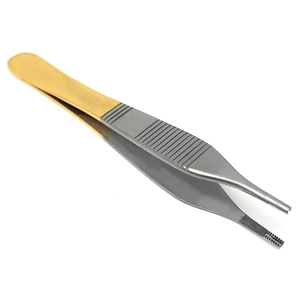 Pinzas Adson Marrones Profesionales para Tejidos, Instrumento Quirúrgico Reutilizable para Uso Clínico y Hospitalario - Product Image 1