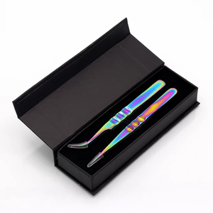 Pince à cils en acier inoxydable, outil professionnel pour extensions de cils, pointe lisse, pince de beauté, utilisation en salon, applicateur de cils - Product Image 1