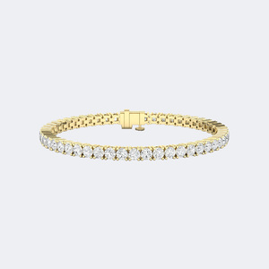 7.00CTW 18k <b>Gold</b> Plated Round Prong-<b>Set</b> E-F Color for Certified Luxury Diamond Tennis Bracelet - Product Image 1